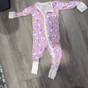 Little Sleepies Pink Cartoon Print Footie